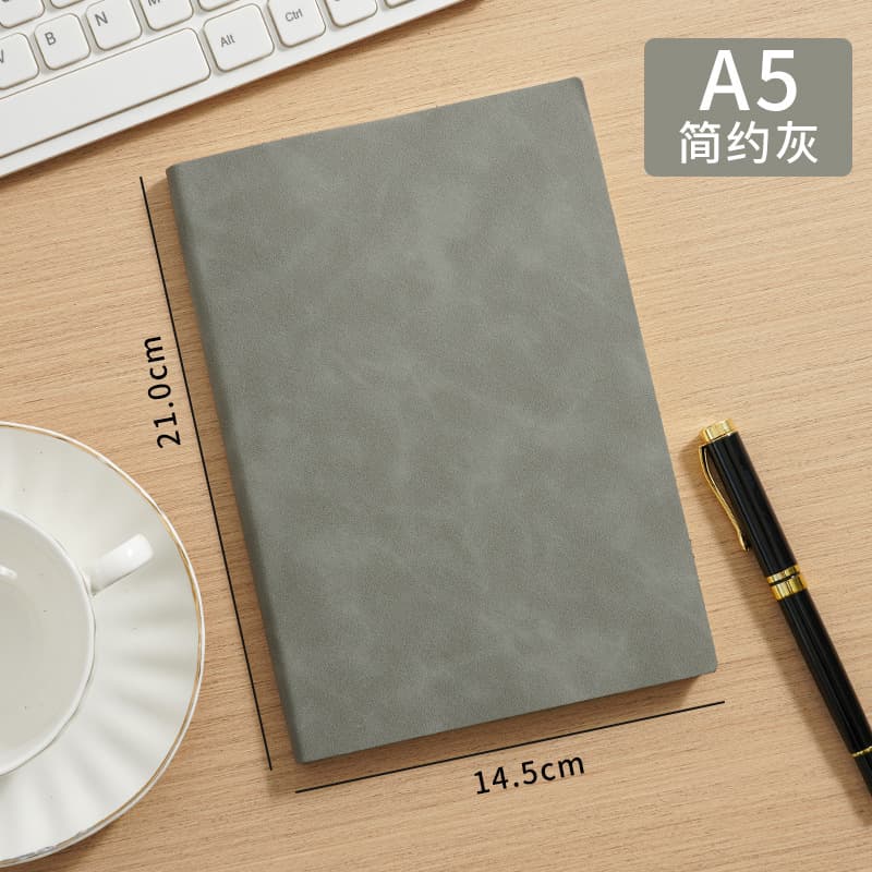 Gray a5pu leather book/200 pages