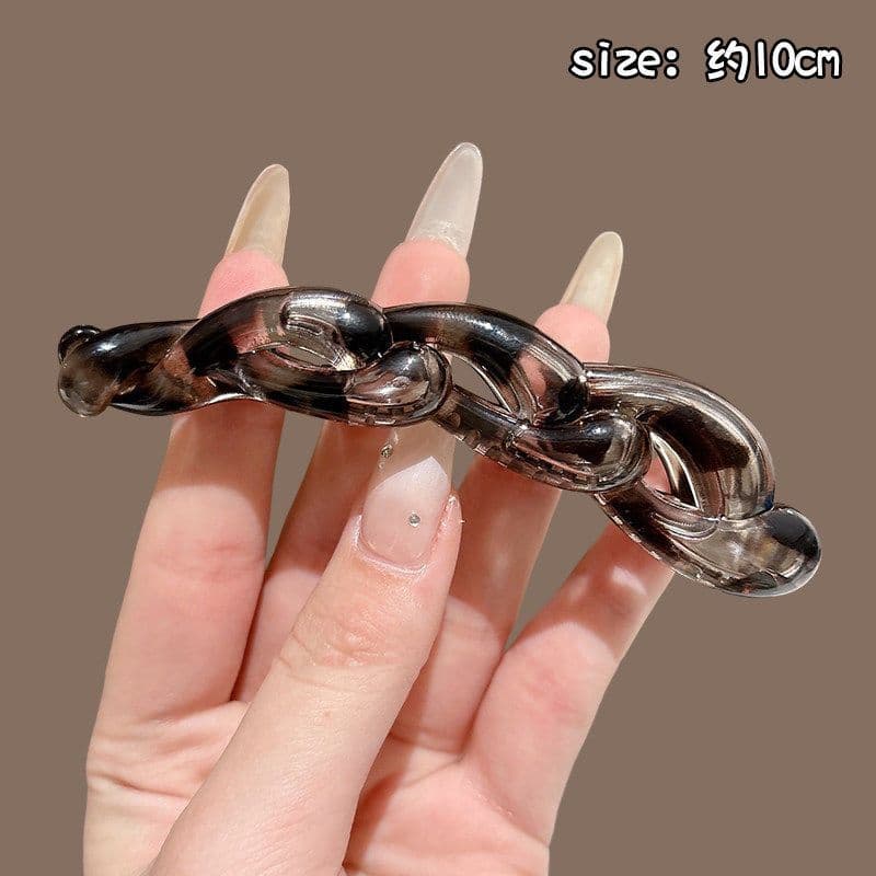 2# transparent leopard print twist hair tie - approx. 10cm