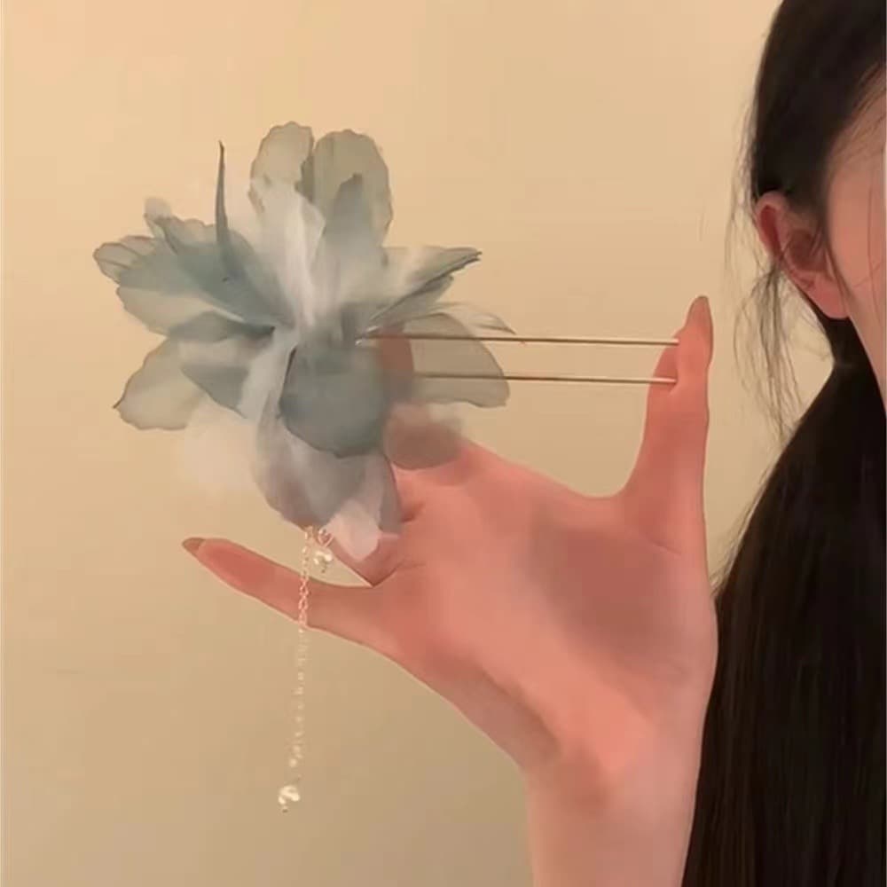 6001 super fairy dead leaf butterfly hairpin-mist blue