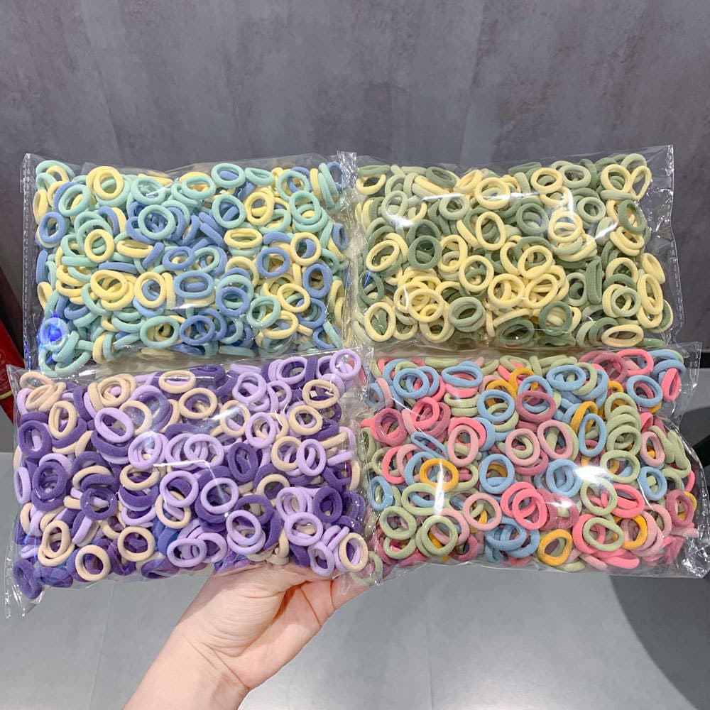 Children's Rubber Bands, Baby Hair Ties, 2cm Thumb-Sized Rings That Don'T Damage Hair, Towel Rings, Girls' Colorful Seamless Hair Ropes 1