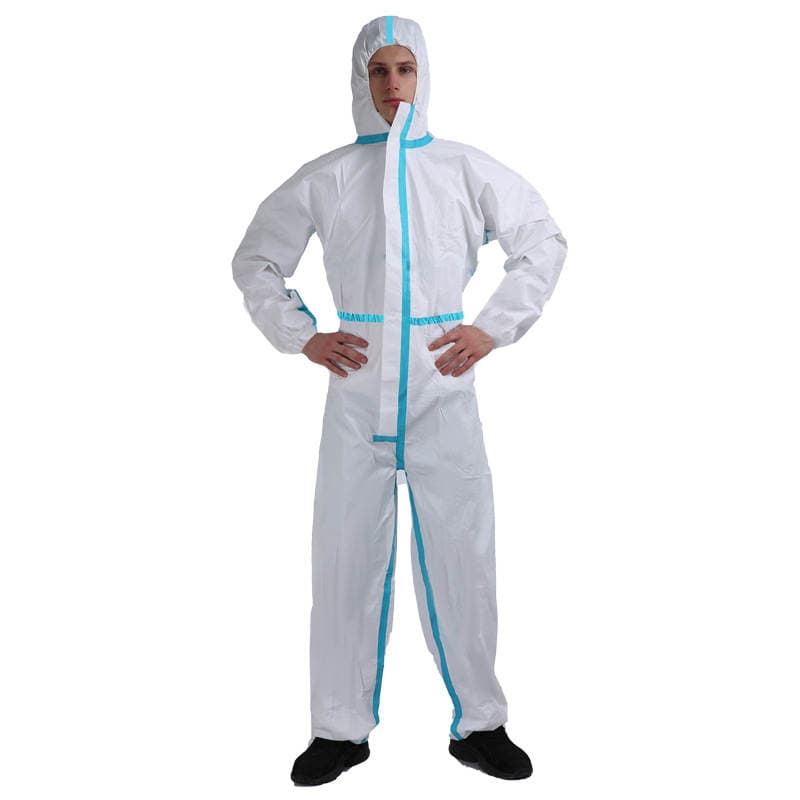 Protective clothing disposable one-piece whole body even feet breathable film rubber strip anti-dust isolation clothing protective clothing full set Wholesale 5