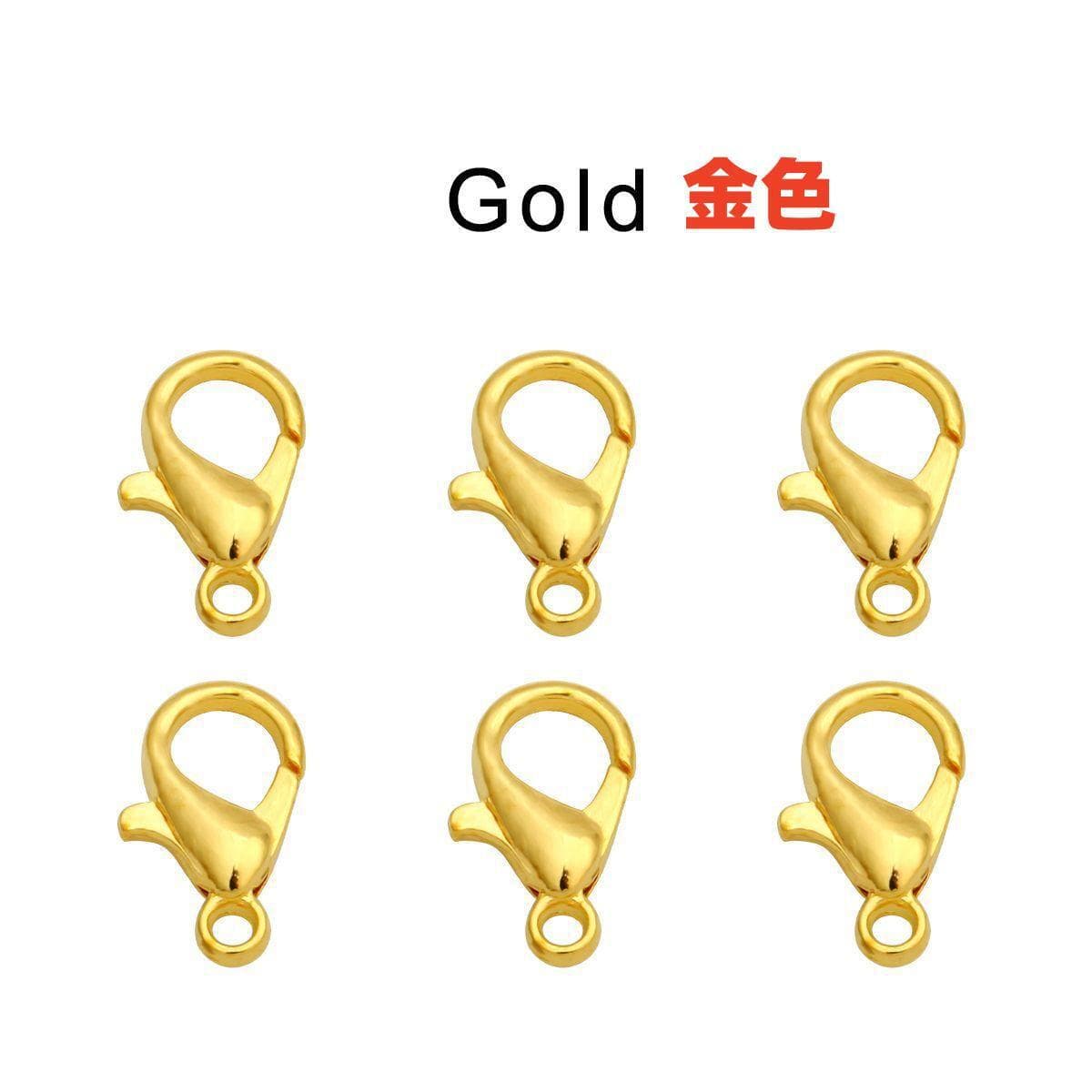 P19#[10mm lobster clasp: gold