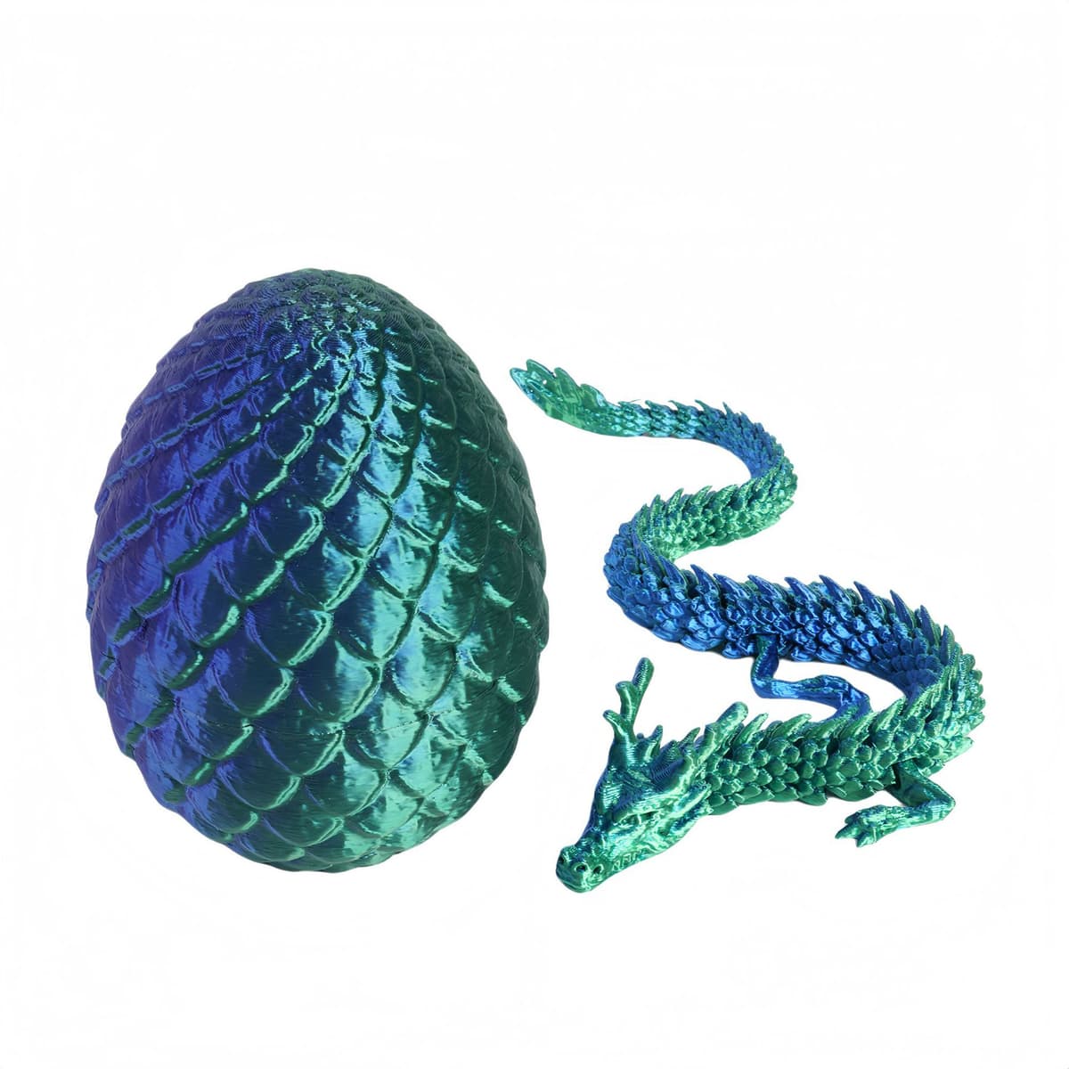Blue and green: 8.5cm dragon egg + 30cm chinese dragon [authentic 3d printing]