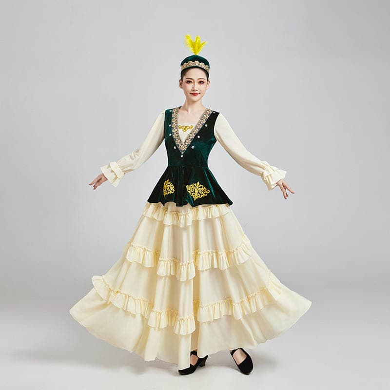 Xinjiang Uygur Clothing Men and Women Adult Kazak Ethnic Dance Clothing Art Examination Minority Performance Clothing 3