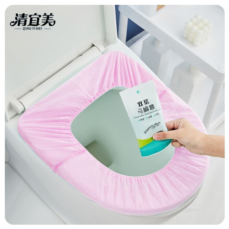 Double pink toilet mat 15cm * 136cm