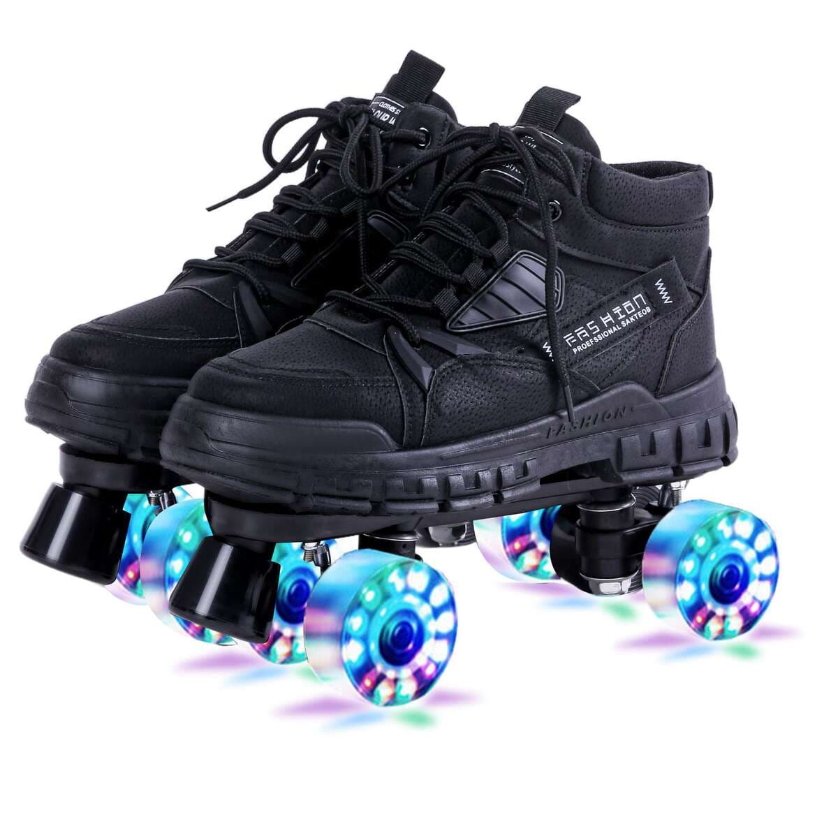 New Martin boots four-wheel adult children's double-row skating shoes men's and women's skating shoes flash wheel sneaker skating shoes 4