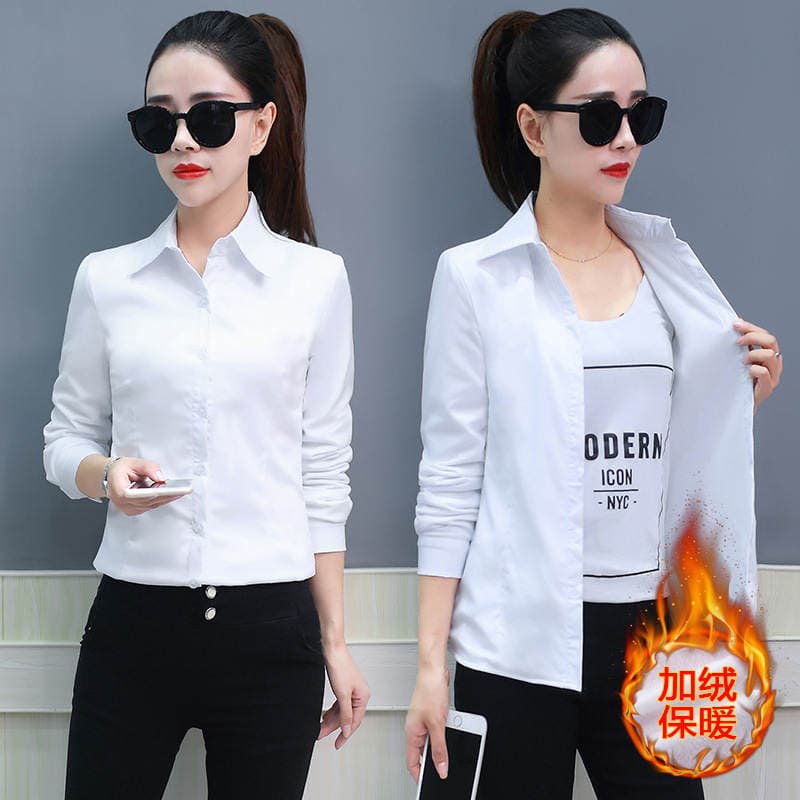 2026 Spring New Solid Color Women's Shirt Korean Style Slim Fit Women's Top Long Sleeve Single-Breasted Women's Shirt 1
