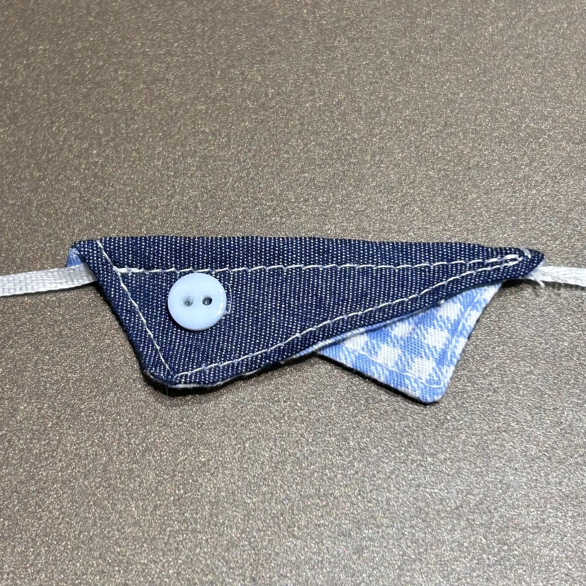 Qh136 blue denim blue plaid triangle scarf
