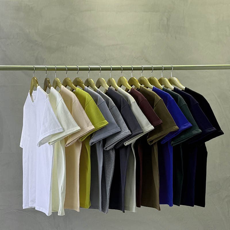 230g 40 Count Xinjiang Combed Cotton Heavyweight Pure Cotton Short-Sleeved T-Shirt for Men and Women Pure Color Round Neck White T-Shirt Bottoming Shirt 2