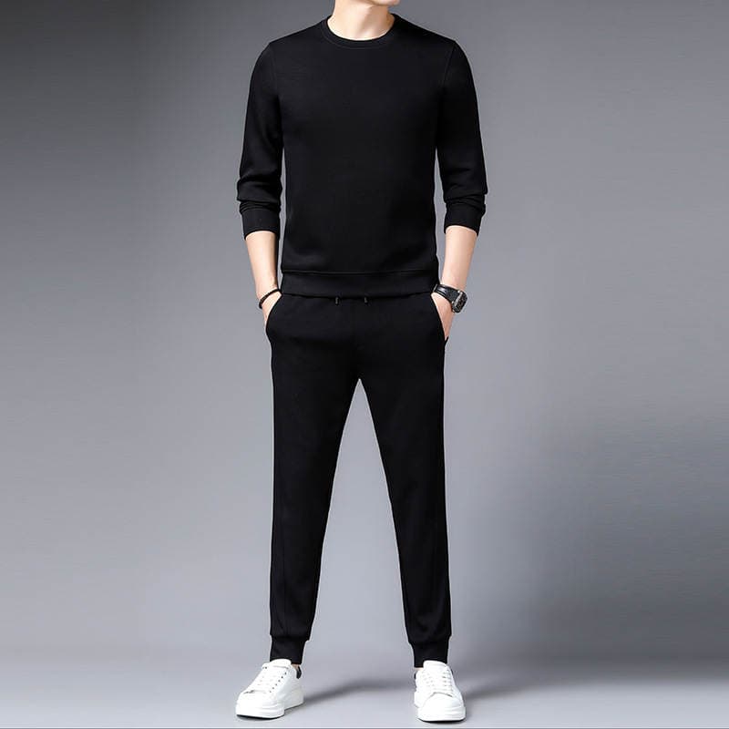 Spring and Autumn New Casual Suit Two-Piece Set with Lapel Long-Sleeved Shirt 2