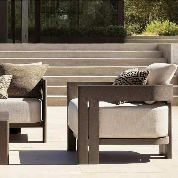 Outdoor Aluminum Alloy Sofa Courtyard Hotel Villa Garden Leisure B&B Outdoor All-Aluminum Designer Furniture Combination