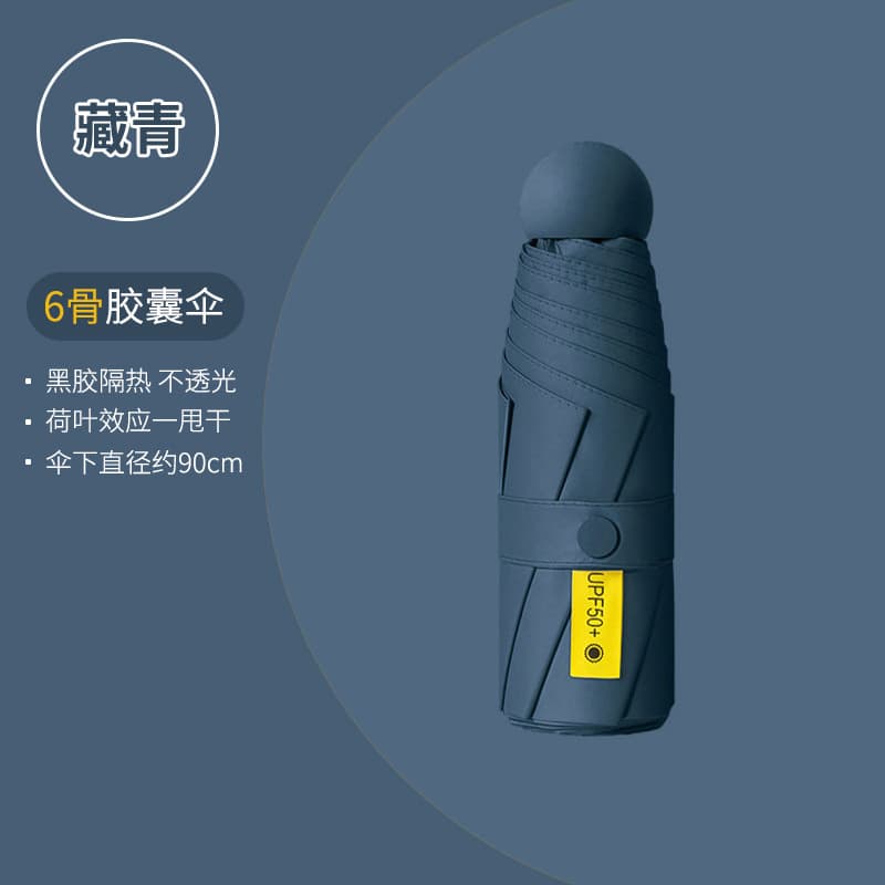 Navy Blue -6 Bone Full Shading-Single Umbrella