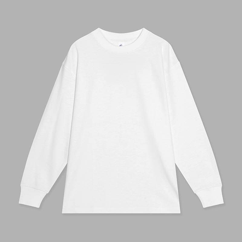 Ame-Kaji Retro Round-Neck Trendy Brand Basic Loose Bamboo Cotton Washed Unisex Long-Sleeve T-Shirt Base Layer 2