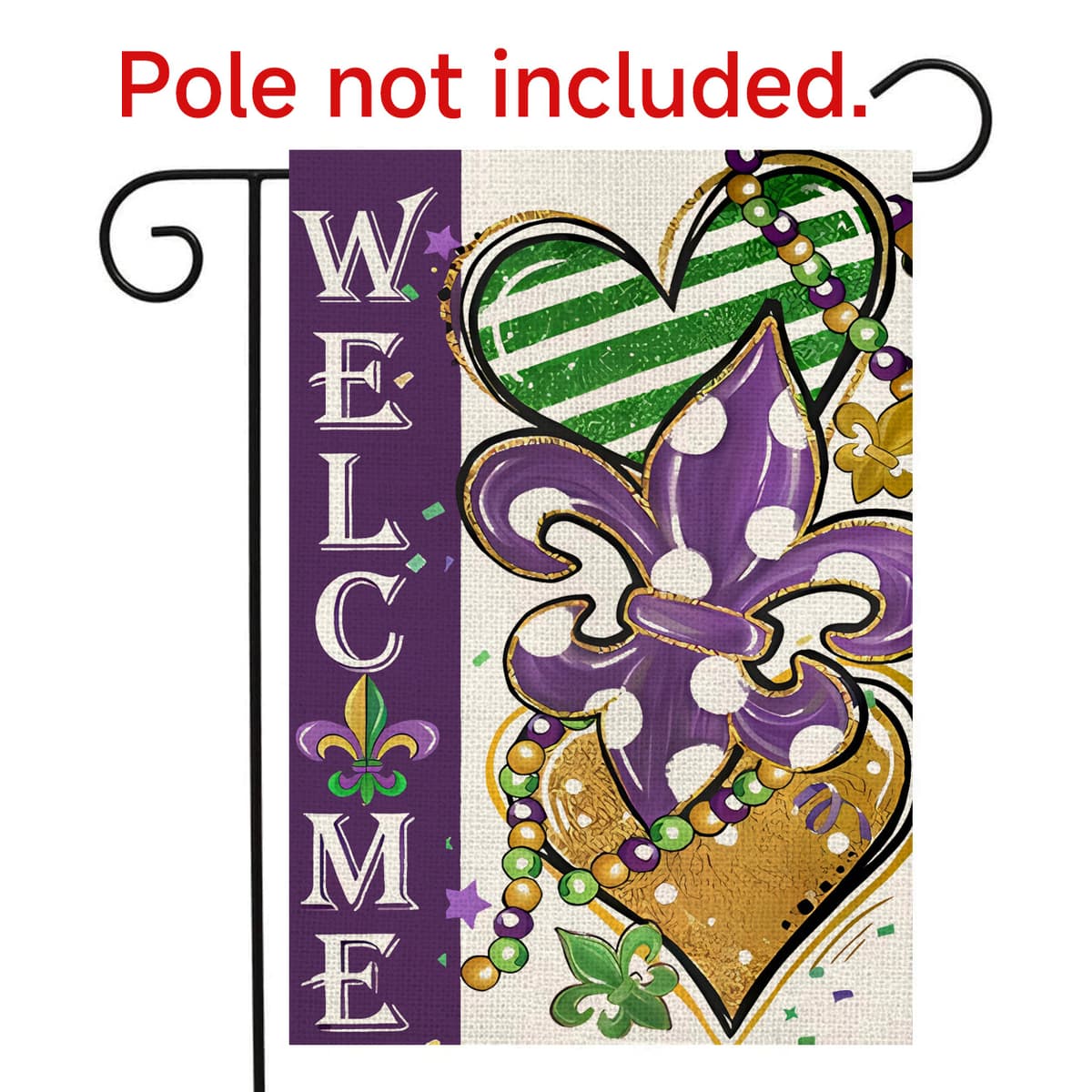 Carnival purple green garden flag