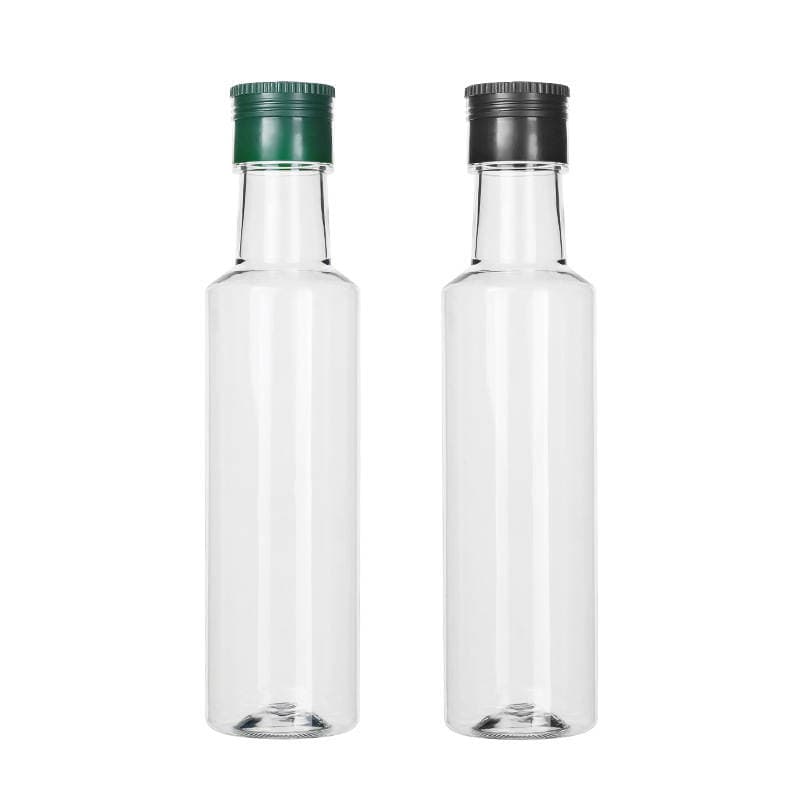 250 ml dəyirmi şəffaf plastik şüşə (zeytun, kameliya, qoz yağı, sirkə, soya sousu üçün) 5