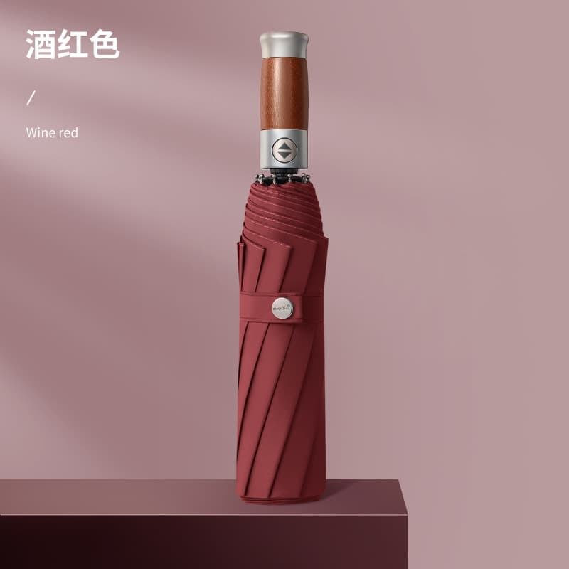 High-end 30-bone fully automatic [wooden handle reinforced and thickeneded vinyl] wine red