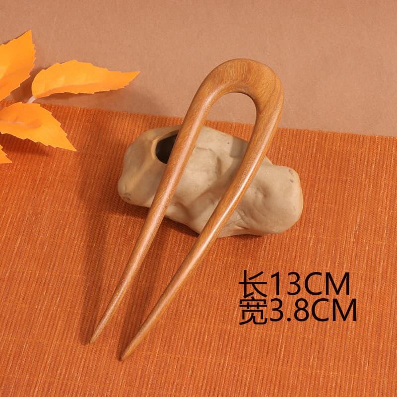Green sandalwood hairpin---01 style (length 13cm)