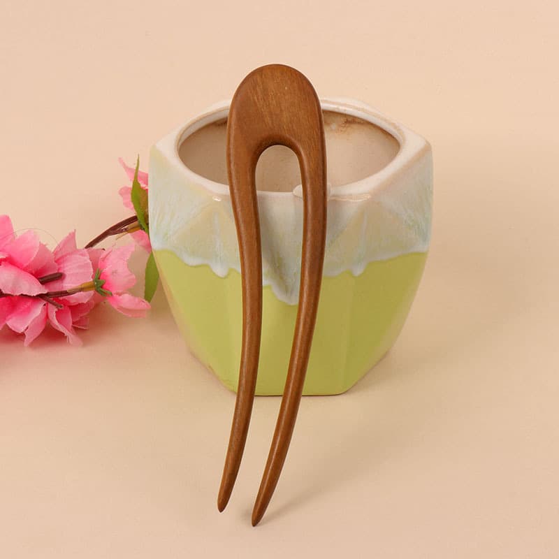 Medium green sandalwood hairpin---02 style (length 15cm)