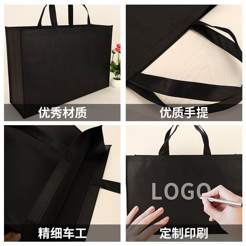 Non-Woven Fabric Bag with Logo, Large Capacity Eco-Friendly Bag, Thickened Tote Bag, Custom-Made Extra-Large Size, New Year Custom Design 4