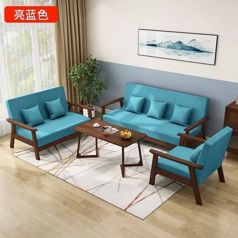 Walnut color + bright blue [eco-friendly paint]