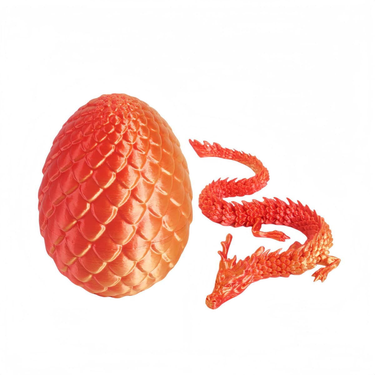 Red gold: 8.5cm dragon egg + 30cm chinese dragon [authentic 3d printing]