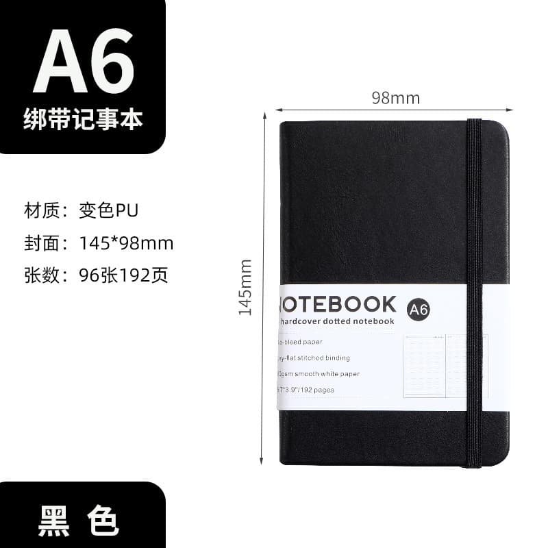Black a6 strap book