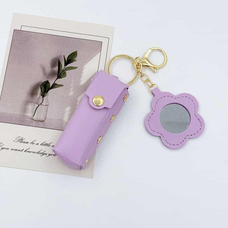 Rivet flower style lipstick bag [purple]