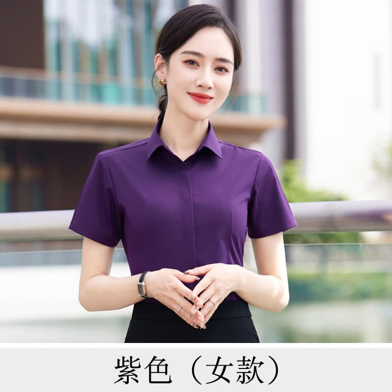 Women's short sleeve purple shirt