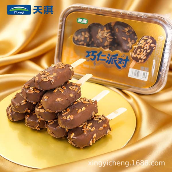 New Product Tianqi Qiaoren Party Ice Cream Chocolate Sunflower Seed Crispy Cocoa Cookie Ice Cream Internet-Famous Cold Drink Wholesale