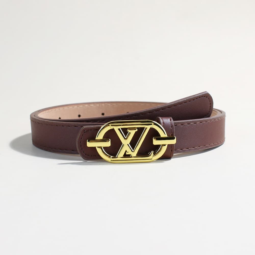 Coffee brown (2.3cm wide ear lv gold buckle)