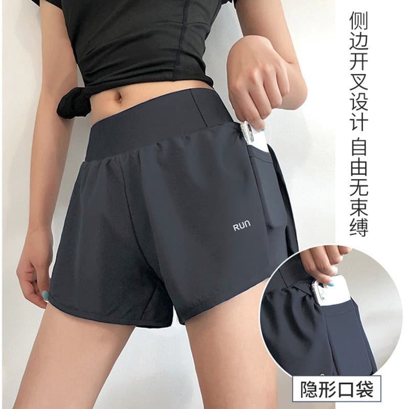 Gray run shorts [with hidden pockets]
