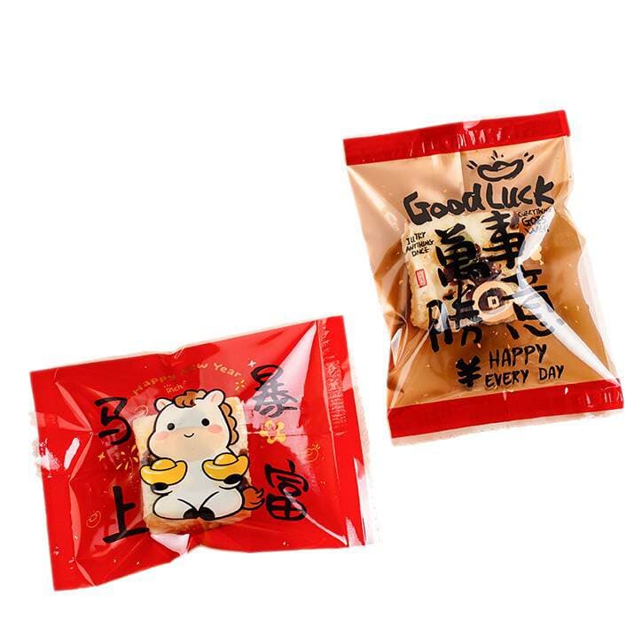 Snowflake Crispy Packaging Bag Year of the Horse Cookies Individually Packaged Baked Cookies Milk Date Nougat Cake Machine Sealed Bag Festive Bag 5