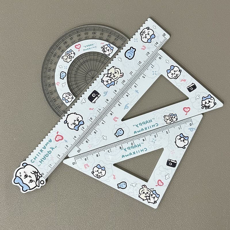 Ice cream blue small eight set of rulers