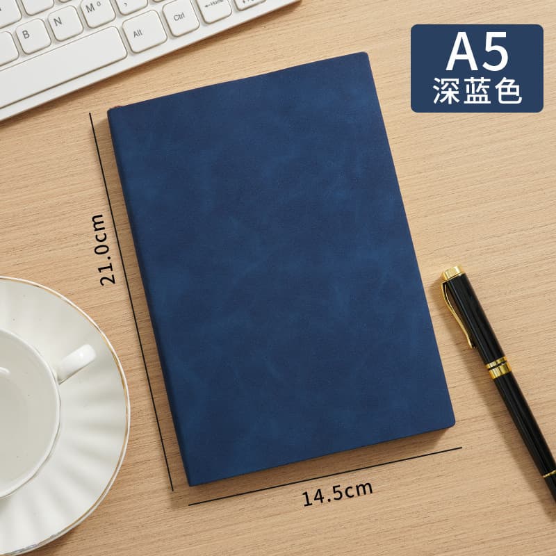 Dark blue a5pu leather book/200 pages