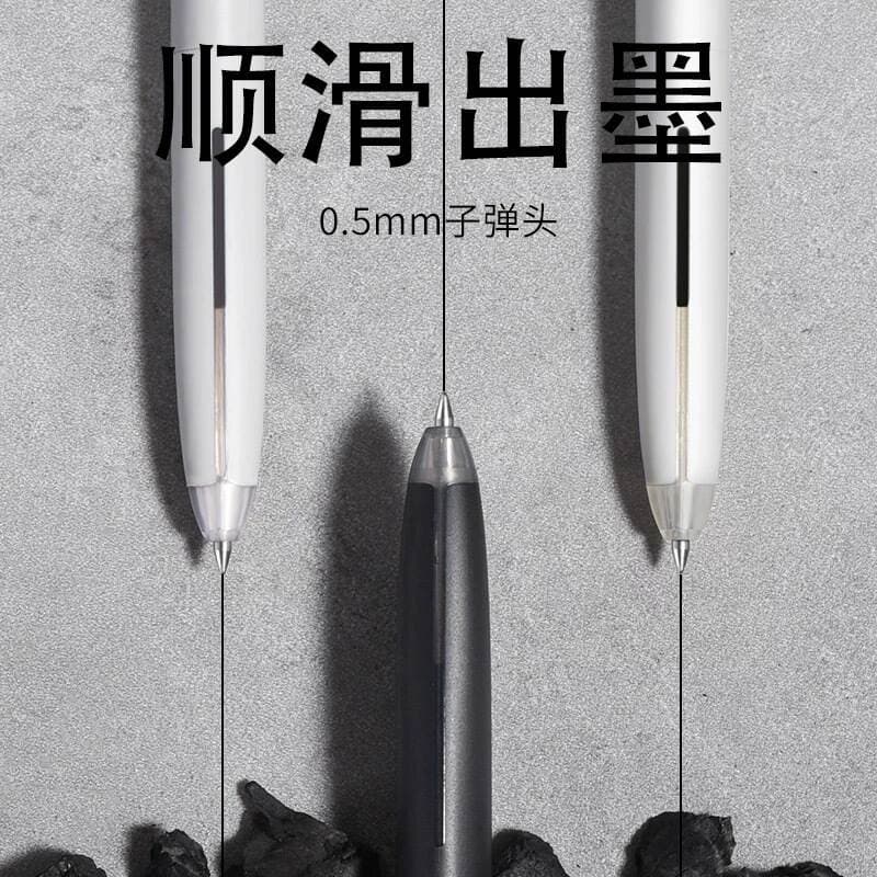 Maihe's New Low Center of Gravity Retractable Gel Pen for Students with Triangular Grip, Simple Style Black Carbon Pen 4
