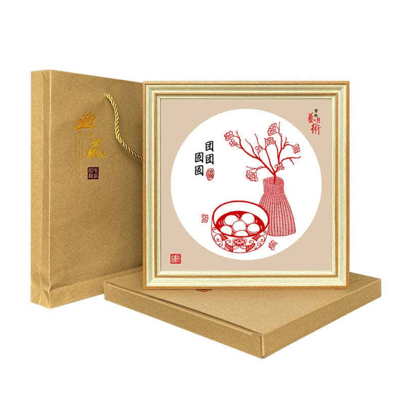 Chinese Style Handmade Paper-Cut Decorative Paintings Bilateral Imitation Solid Wood Frame Ornaments Art Innovative Paper-Cut Window Grilles 5