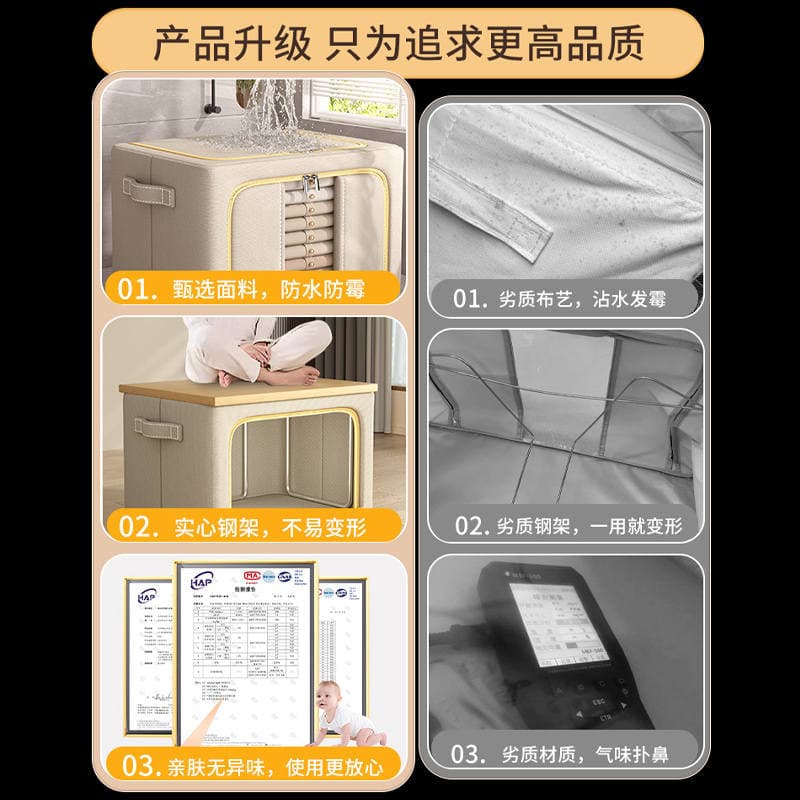 Clothes Storage Box Household Large-Capacity Quilt Clothing Box Artifact Wardrobe Organizer Fabric Storage Basket 2