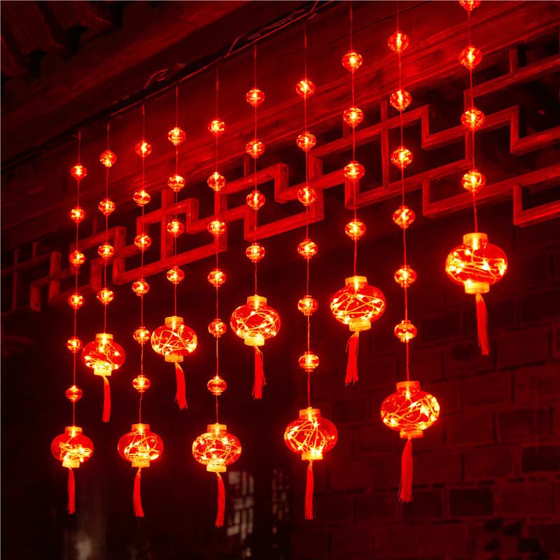 (carefully designed) large + small red lanterns