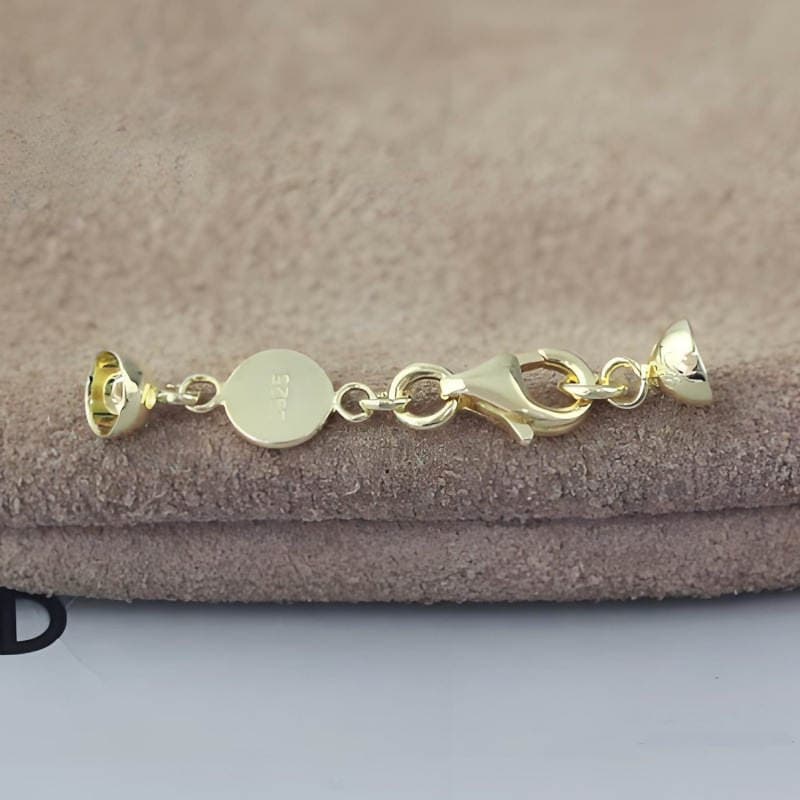925 Sterling Silver Gold-Plated Bracelet Buckle Bracelet Accessories Connecting Buckle Bracelet Connecting Buckle DIY Bracelet Accessories Sterling Silver Buckle 1