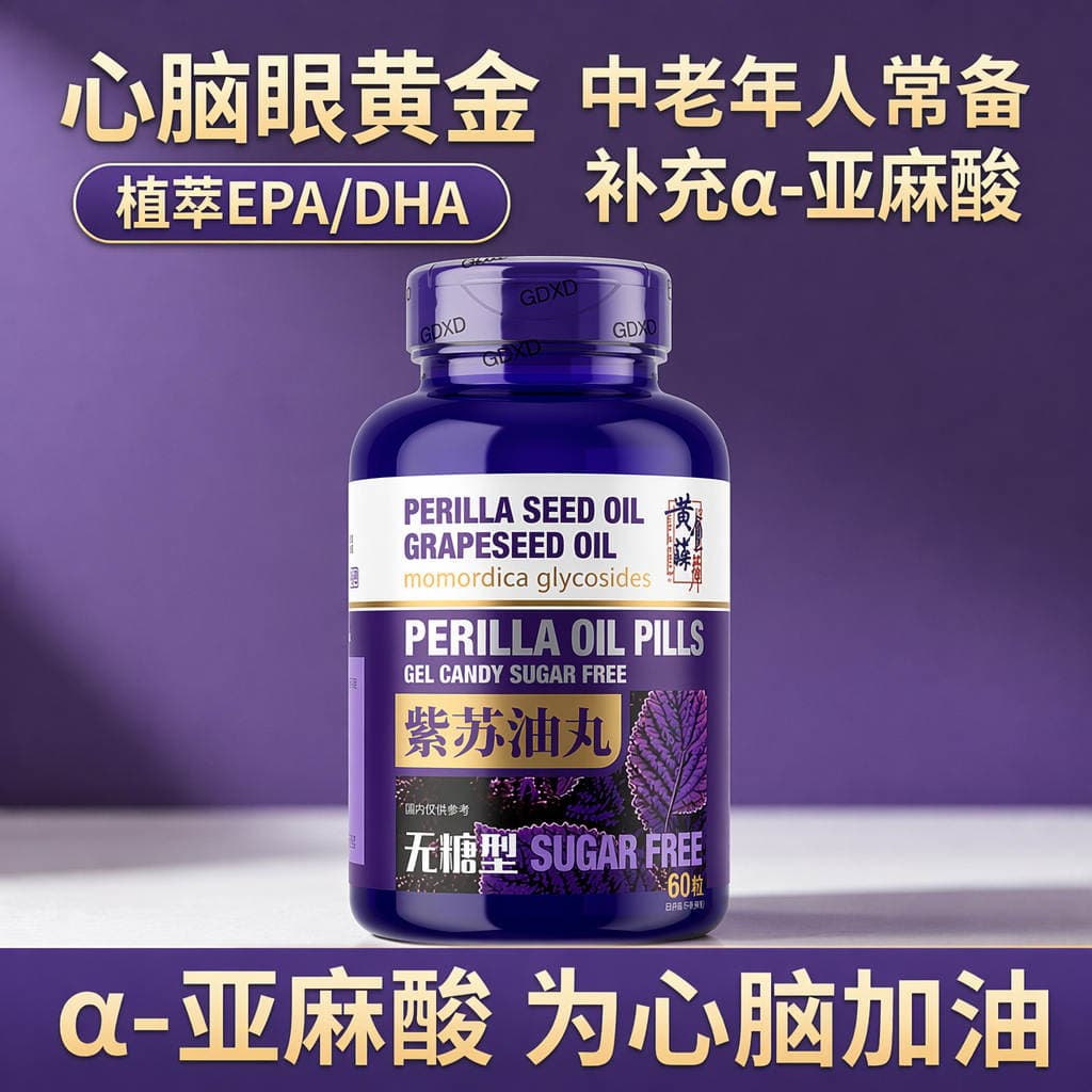 Perilla Oil Soft Capsules Omega 3 Linolenic Acid High-Content Dietary Nutritional Supplement for Middle-Aged and Elderly People Wholesale in Stock 2