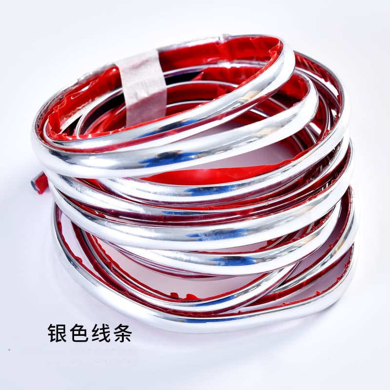 Bright silver decorative strips [with stickers for more high-end]