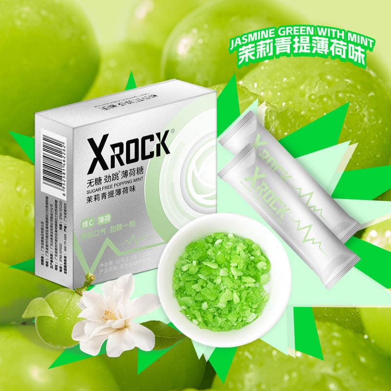 Xrock Sugar-Free Mint Popping Candy Cool Popping Candy 30g Fresh Breath Couple's Floral and Fruity Date Kissing Candy 3