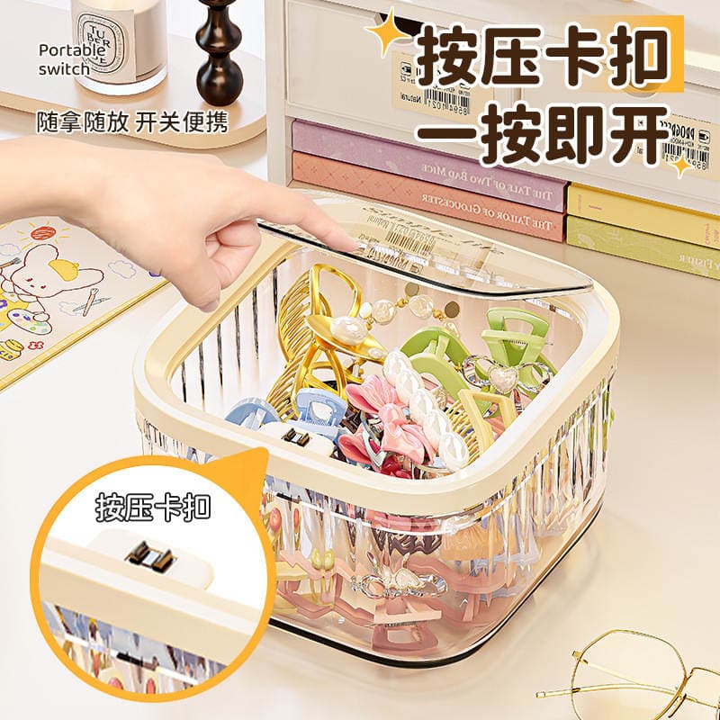 Powder Puff Storage Box Desktop Cosmetics Acrylic Disposable Lipstick Skin Care Mini Flip-Top Sundries Transparent Storage Rack 3