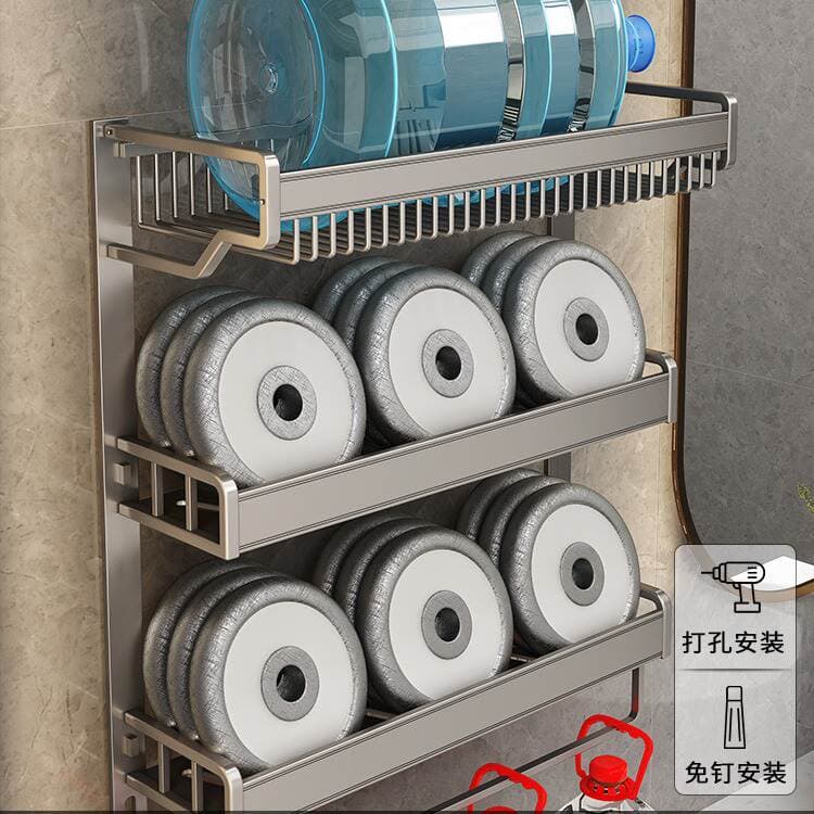 Towel Rack Bathroom Storage Rack Bathroom Toilet Punch-Free Wall-Mounted Bathroom Set Space Aluminum Towel Rack 4