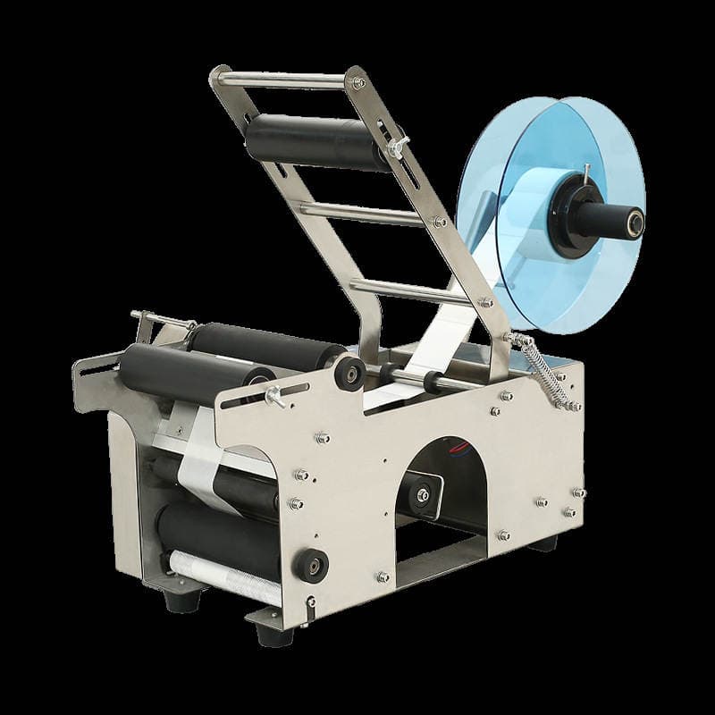 Semi-automatic desktop small self-adhesive wine bottle labeling machine glass bottle round bottle labeling machine labeling machine labeling machine 2