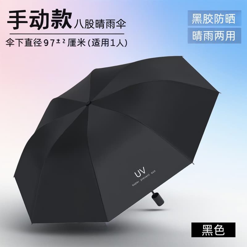 Manual uv umbrella-black