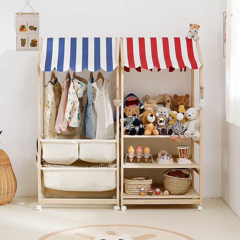 Children's Room Store Storage Rack Children's Toy Storage Rack Household Solid Wood Bookshelf Picture Book Rack Baby Doll Rack 1