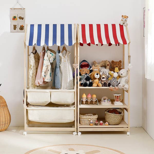 Children's Room Store Storage Rack Children's Toy Storage Rack Household Solid Wood Bookshelf Picture Book Rack Baby Doll Rack