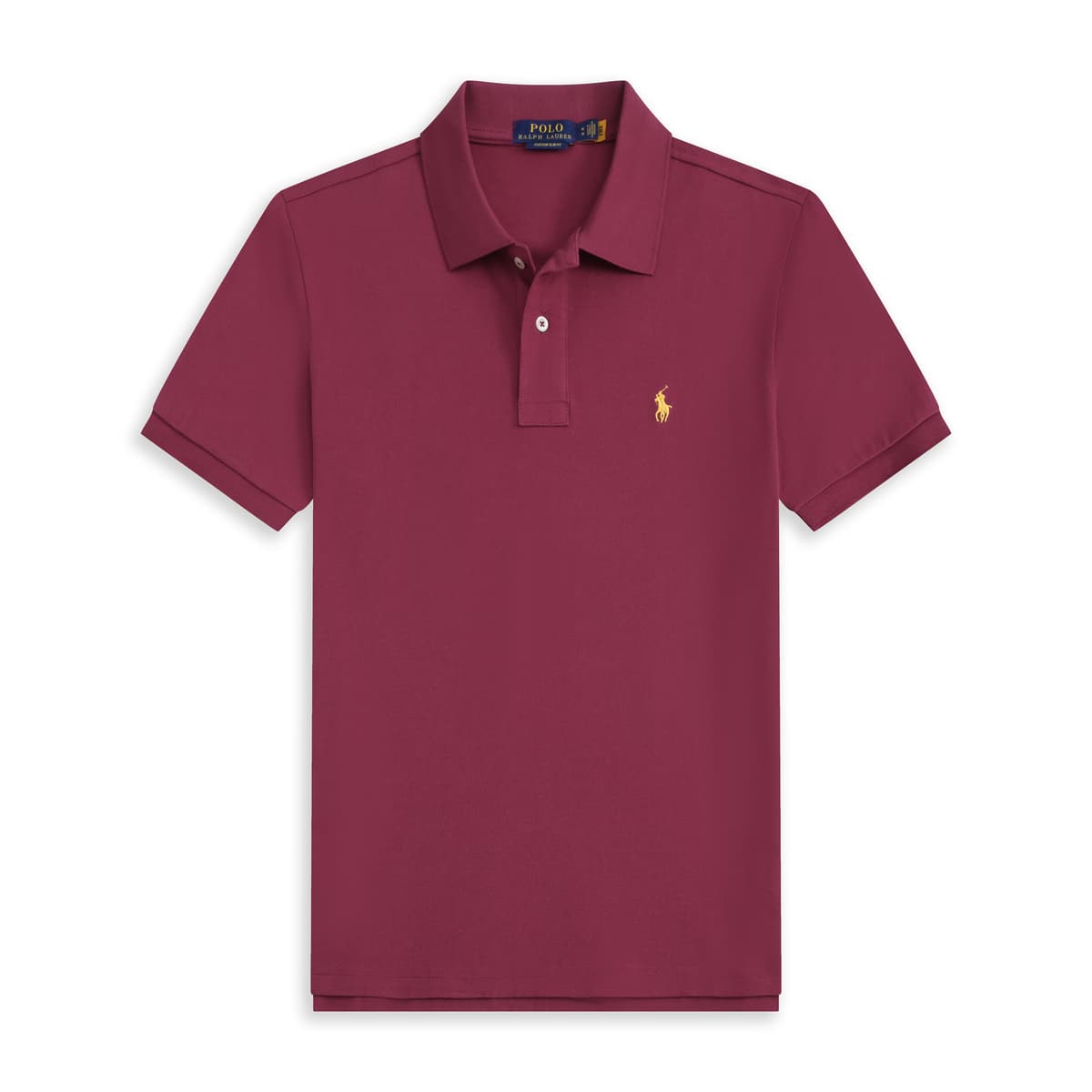 Burgundy yellow label