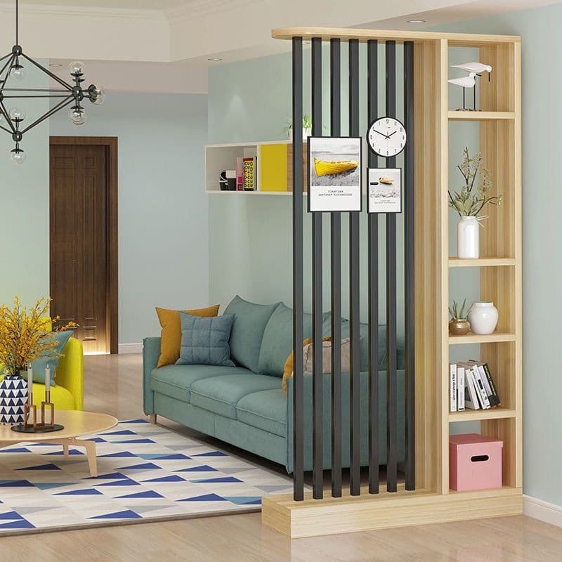 Light Walnut + Black Steel Pillars [Thickened and Reinforced Version]